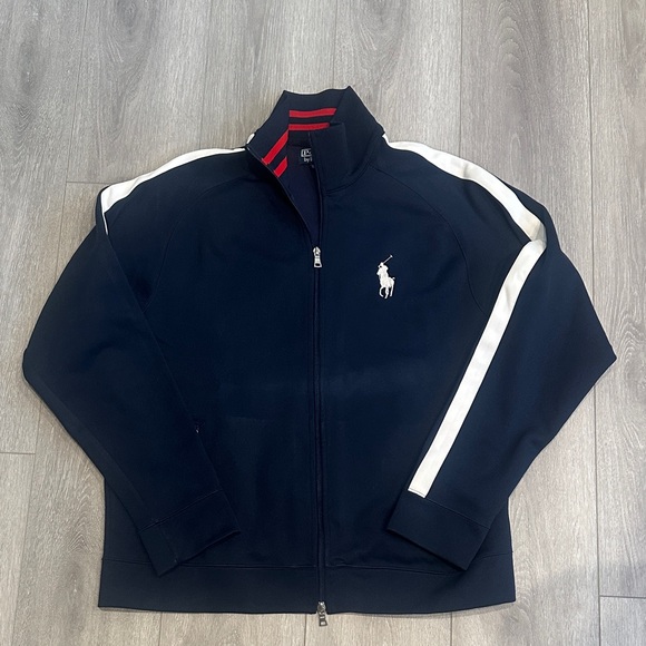 Polo by Ralph Lauren Navy and White Bomber Jacket men's - Picture 1 of 4
